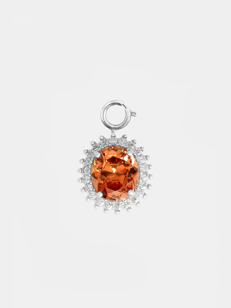 Charm oval en cristal orange
