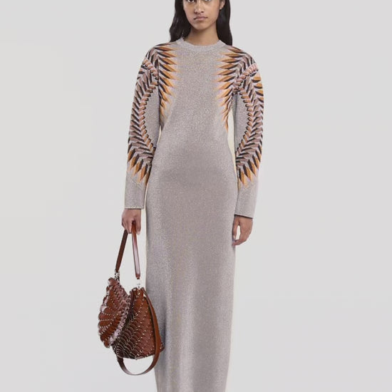 LONG LUREX JACQUARD DRESS