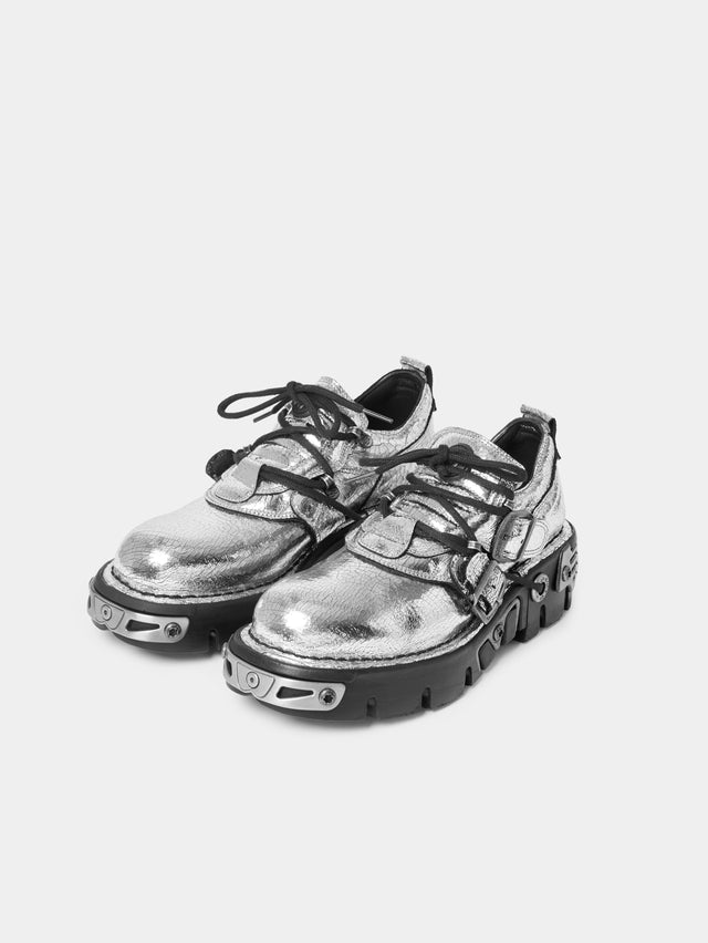 RABANNE x NEW ROCK SILVER SHOES
