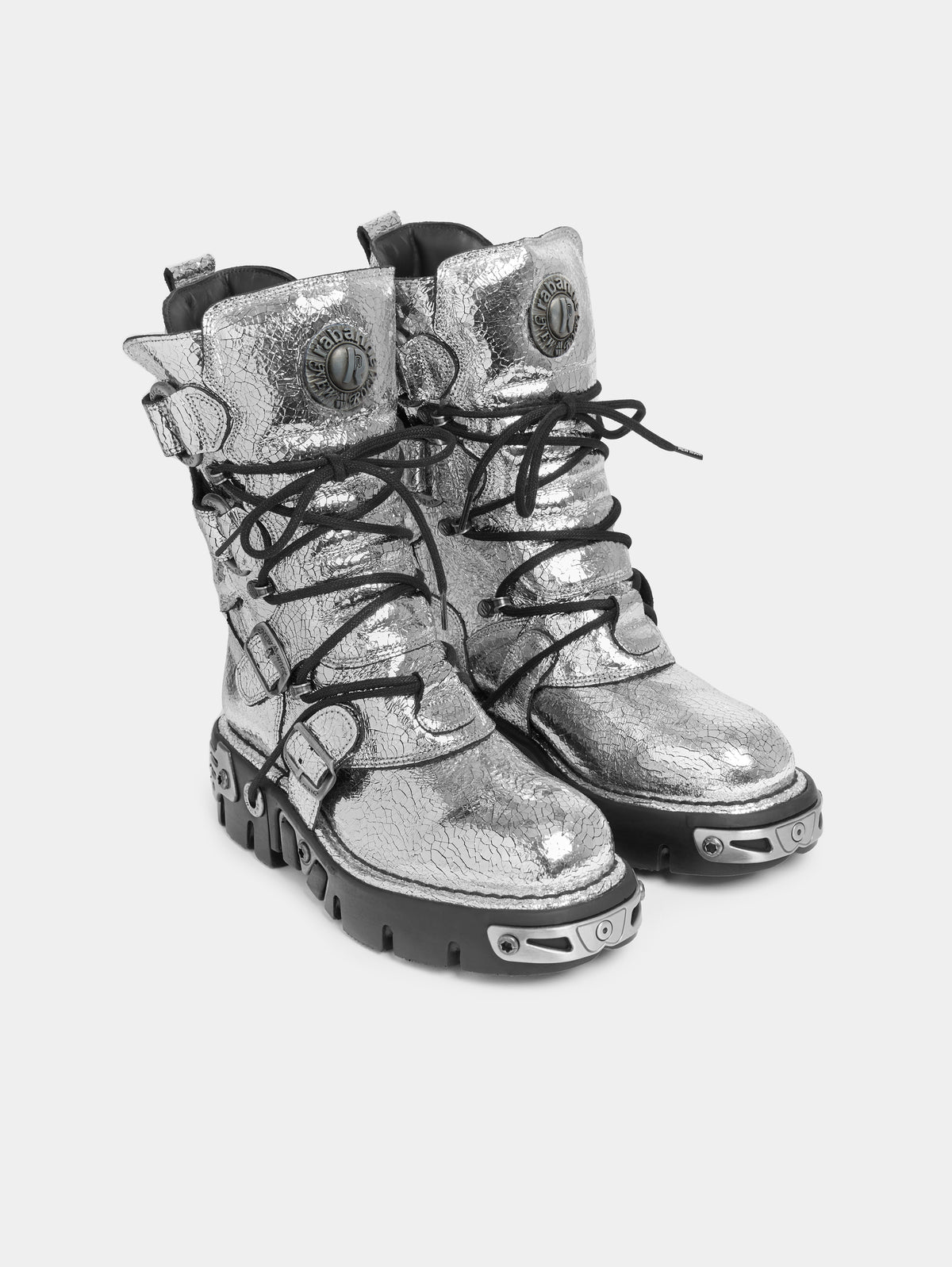 RABANNE x NEW ROCK SILVER BOOTS - Image 2