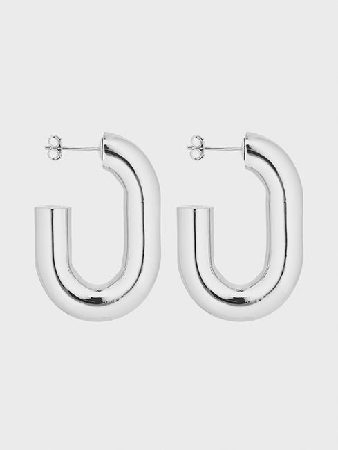 Silver XL Link Earrings