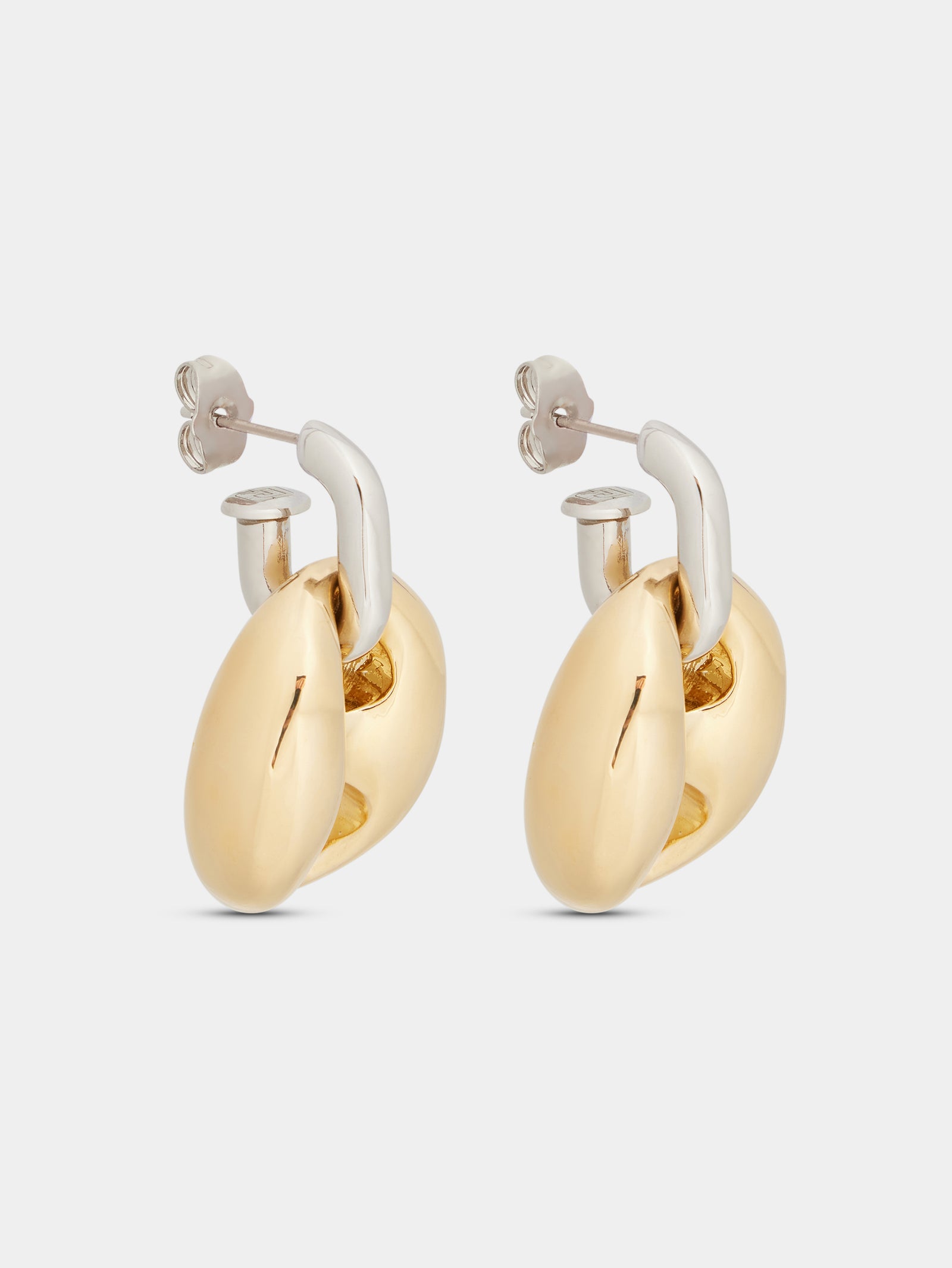 Eight chunky earrings in silver and gold position 3 - Image 3